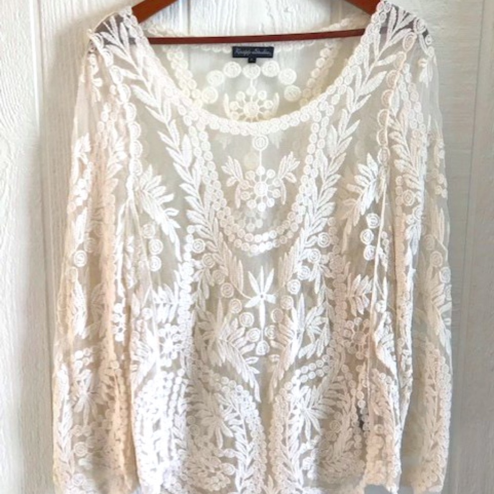 KNAPP STUDIO COTTON LACE TOP SZ.S